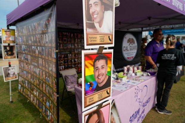 Drug Epidemic Memorial booth. San Diego County commemorates International Overdose Awareness Day at the County Administration Center in Harborview on Thursday, Aug. 21, 2025 in San Diego, California. (Alejandro Tamayo / The San Diego Union-Tribune)