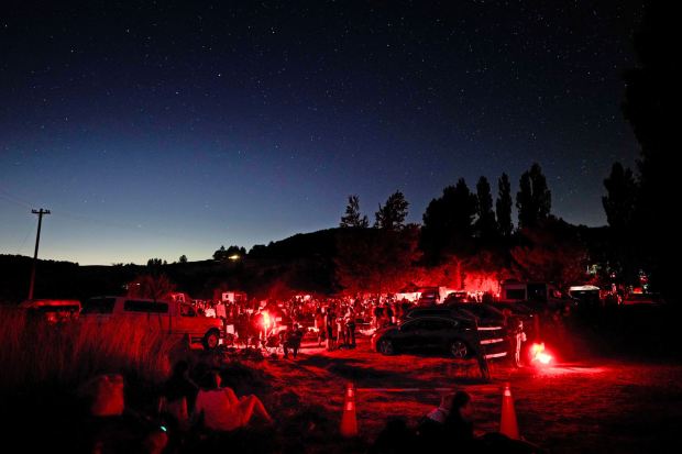 A crowd of over 1,500 gathered to enjoy the Dark Sky Festival held just outside the Menghini Winery in Julian on Saturday, Aug. 16, 2025. (Nelvin C. Cepeda / The San Diego Union-Tribune)