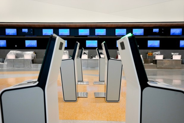 The departure terminal at Terminal 1. Construction is ongoing at the new Terminal 1 of San Diego International Airport on Tuesday, Aug. 26, 2025, in San Diego, California.  (Nelvin C. Cepeda / The San Diego Union-Tribune)