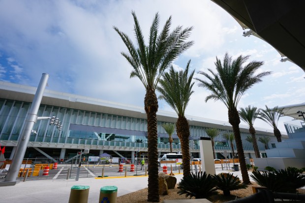The passenger arrival level at Terminal 1. Construction is ongoing at the new Terminal 1 of San Diego International Airport on Tuesday, Aug. 26, 2025, in San Diego, California.  (Nelvin C. Cepeda / The San Diego Union-Tribune)