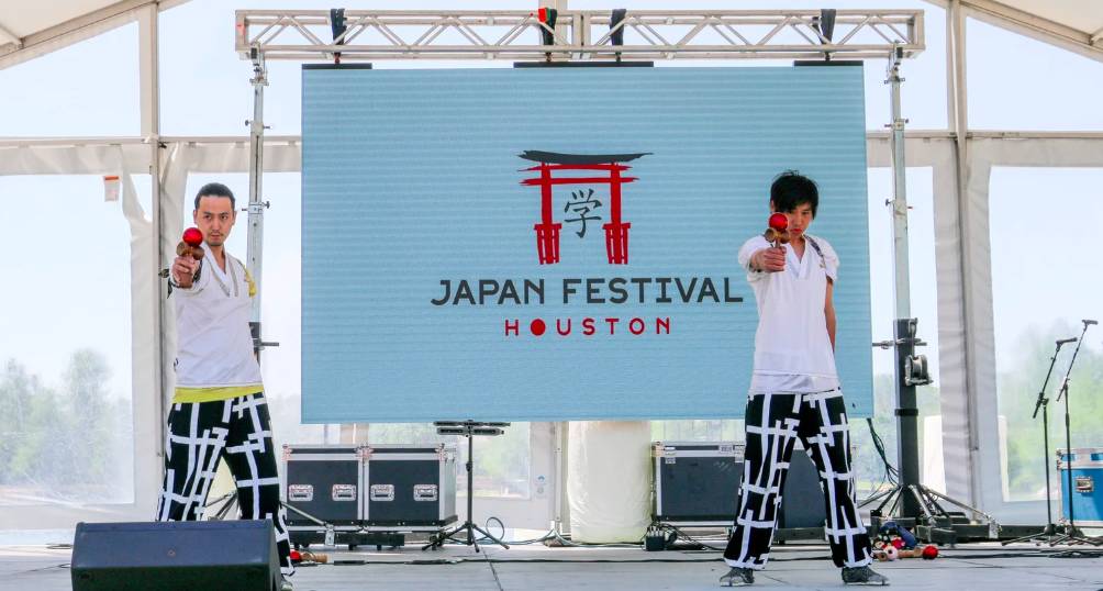 Image shows two performers at Japan Festival Houston.