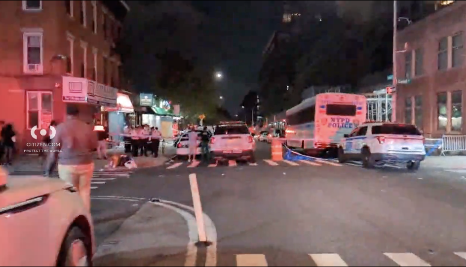 Police at the scene of a shooting inside Taste of the City Lounge at 903 Franklin Avenue in Brooklyn, NY, on Aug. 17, 2025.