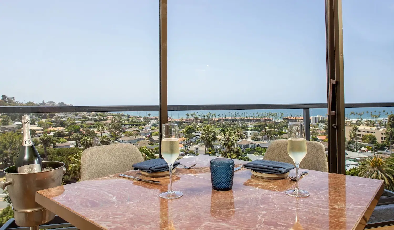 Interior of San Diego restaurant Sea & Sky in La Jolla