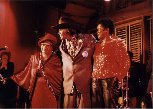 Sippie Wallace, Big Mama Thornton and Jeannie Cheatham are shown in 1986 at the Belly Up in Solana Beach. Their joint concert was filmed for the KPBS-TV special, "Three Generations of the Blues." (Grace Bell)
