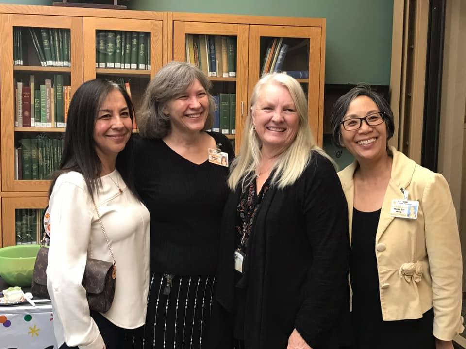 Photo Courtesy of South Pasadena Public Library | The South Pasadenan | Library staff, from left, Chris Jones, Barbara Posner, Sandi Jensen and Maida Wong, who retired working for the library after 37 years.