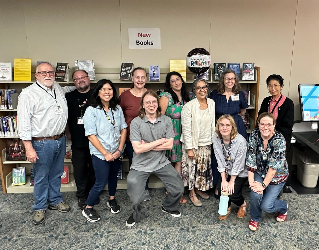 Photo Courtesy of South Pasadena Public Library | The South Pasadenan | Workers gathered for a group photo with Public Services Manager Maida Wong on her last day at South Pasadena Library. Wong is retiring after working at the library over the past 37 years.