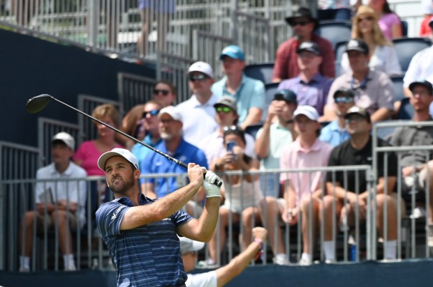 Denny McCarthy of Rockville tees off to start his third...