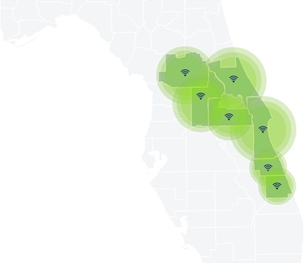 Florida-based fiber internet provider Wire 3 is building out its network in Eustis, Leesburg, Mount Dora and Tavares, thanks to a $100 million privately funded investment. (Map provided by Wire 3)