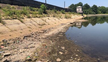 Hidden structures and debris revealed as water levels sink to shocking low in Silver Lake Park