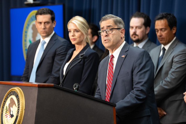 United States Attorney for the Eastern ..District to NewYork, Joseph Nocella, Jr., speaks during a press conference  at the Eastern District of New York offices Monday,  Aug. 25, 2025 in Brooklyn, New York. (Barry Williams/New York Daily News)