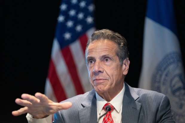 Former governor and mayoral candidate Andrew Cuomo is pictured during a press conference on Monday, Aug. 4, 2025, in Manhattan, New York. (Barry Williams / New York Daily News)