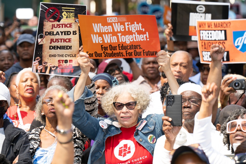 Wall Street protest march attacks Trump on DEI and threatened city takeovers
