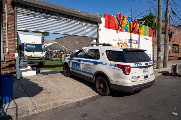 Two men were rushed to Kings County Hospital in critical condition after they were both shot at the Jam Town party spot at 900 East 52nd Street in Brooklyn early Sunday Aug. 10, 2025. (Theodore Parisienne / New York Daily News)