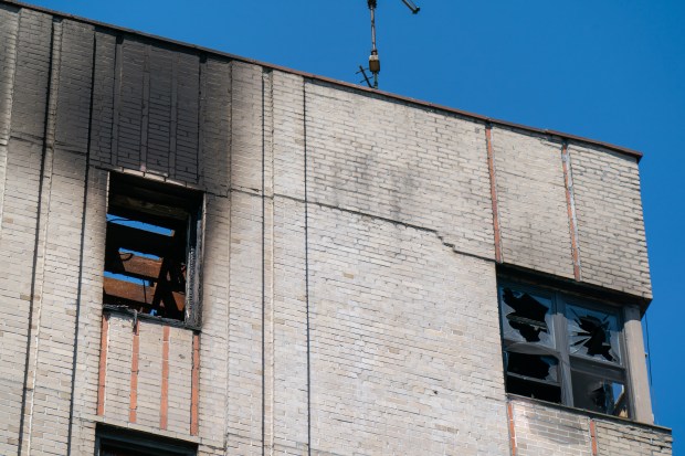 A man is in critical condition after a two-alarm fire inside a top-floor apartment on Bronx Park East on Friday.