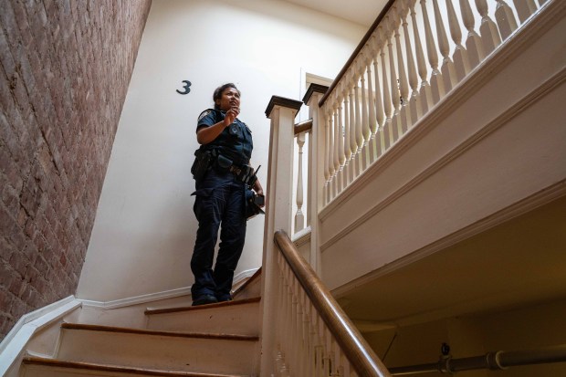 Police investigate after Jacob Zieben-Hood was found dead inside a fourth-floor apartment on W. 138th St. in Manhattan on August 1. 