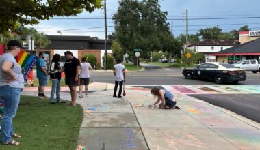 DOT repaints Pulse crosswalk for a second time. FHP and OPD watching site