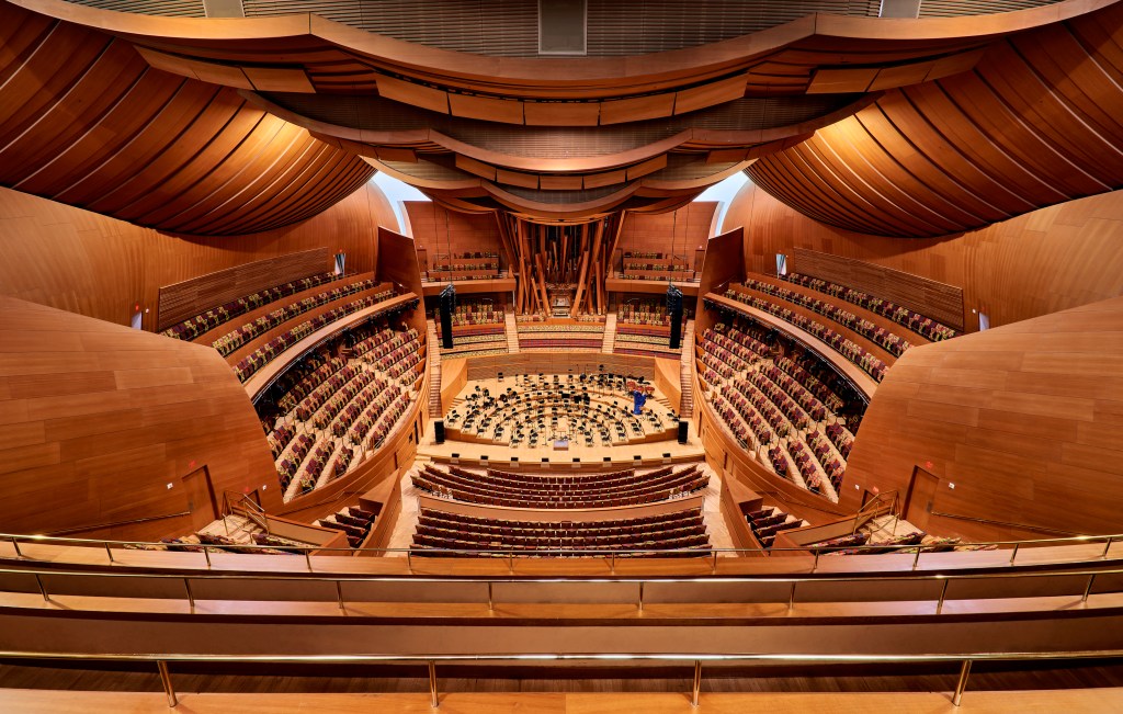 Interior view of the Walt Disney Concert Hall.
