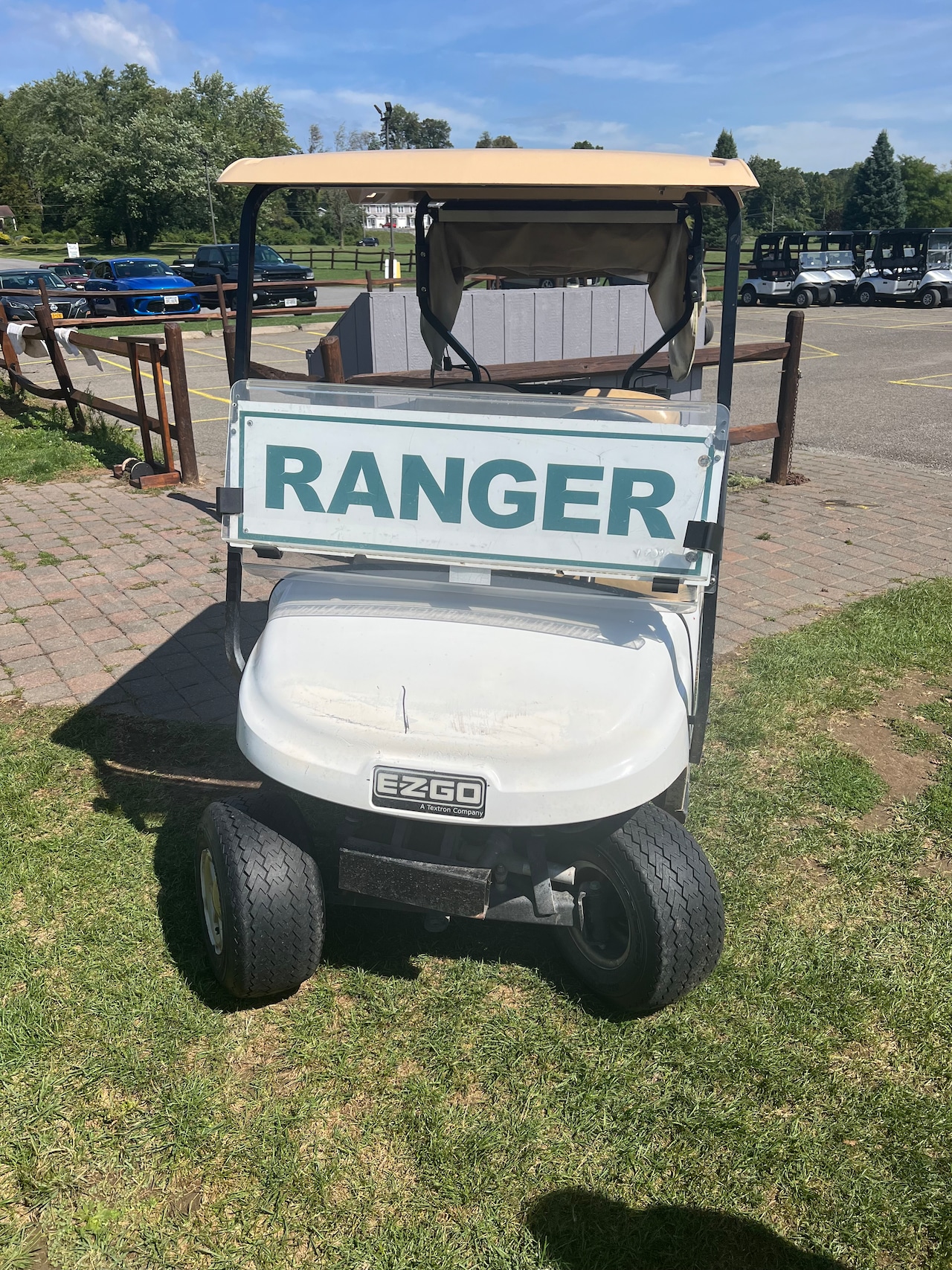 Damaged golf cart from Millstone Golf Course