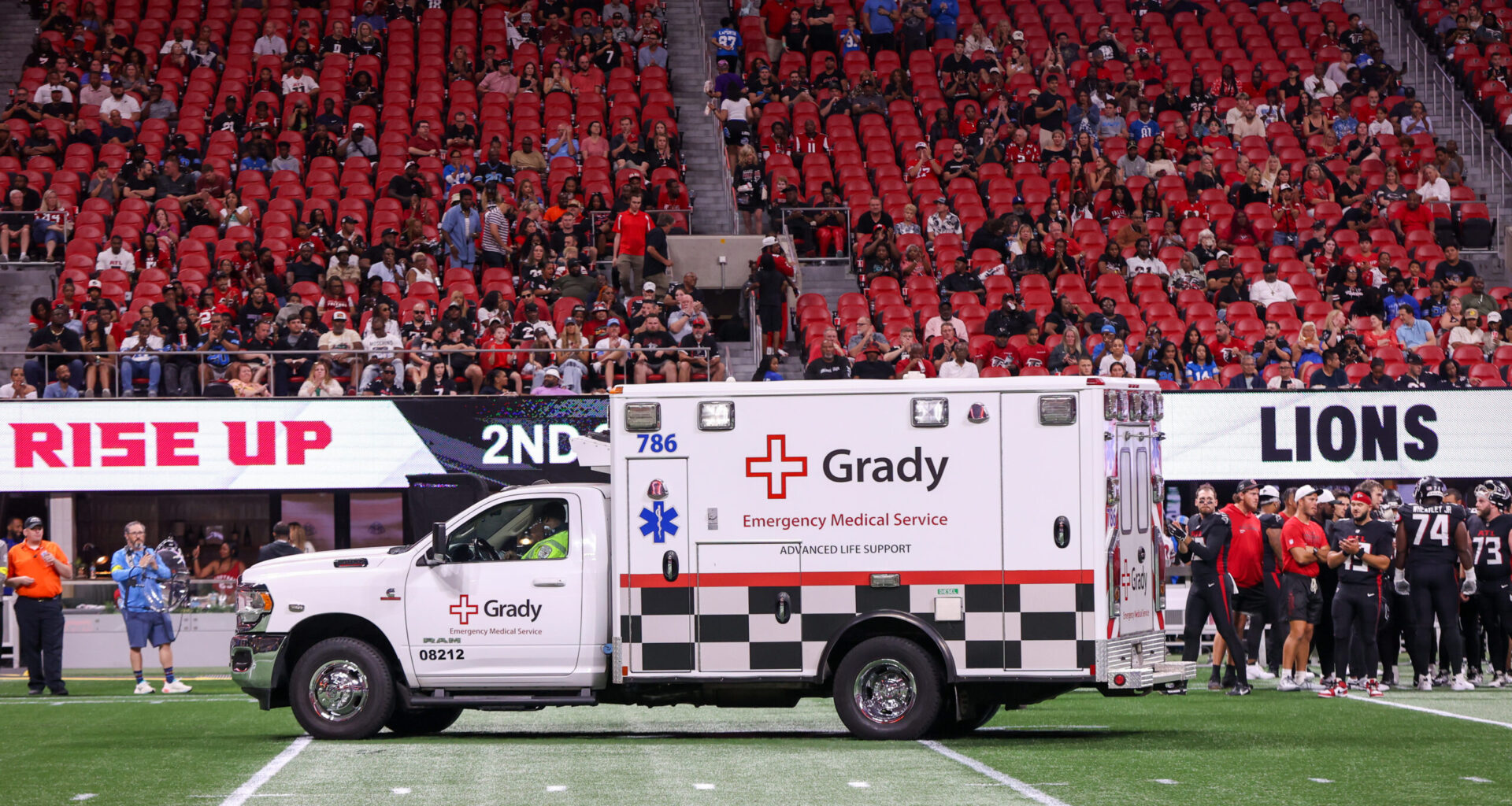 NFL preseason game suspended after player leaves field in ambulance