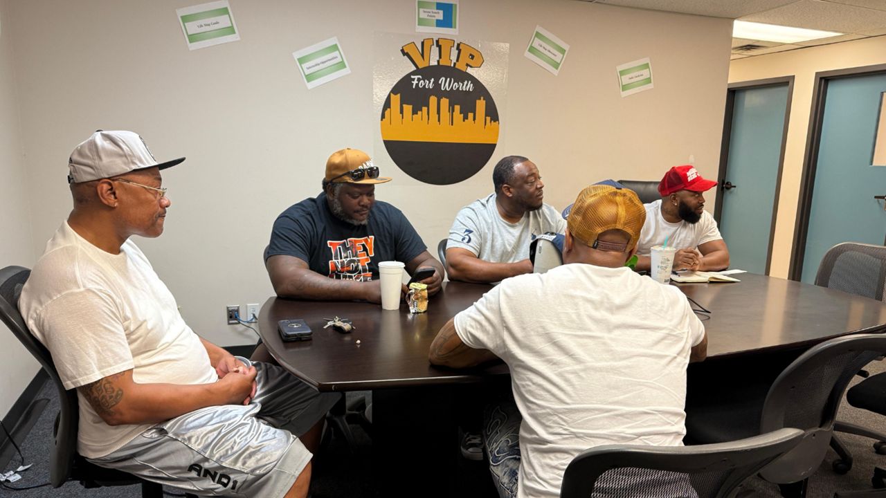 Rodney McIntosh and mentors of VIP Fort Worth say morale is low after having to cut more than half of its staff and losing two of their mentees to gun violence. (Spectrum News/Blessing Iwuchukwu)