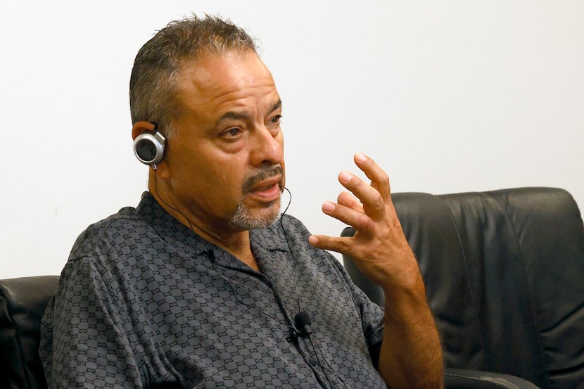 Genaro Nava speaks during a news conference, Wednesday, Aug. 13, 2025, in Dallas. Nava filed...