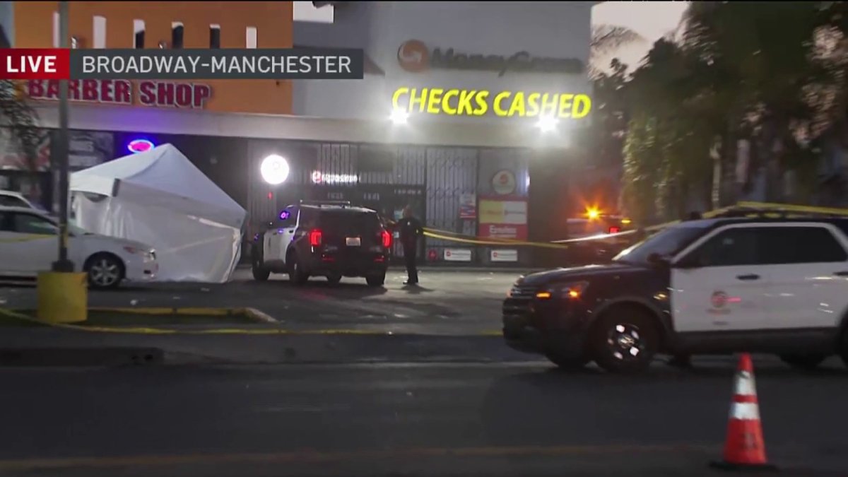 One dead, one injured in LA’s Broadway-Manchester shooting – NBC Los Angeles