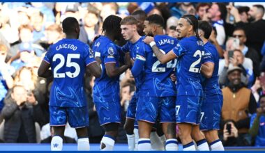 A Chelsea group celebration.