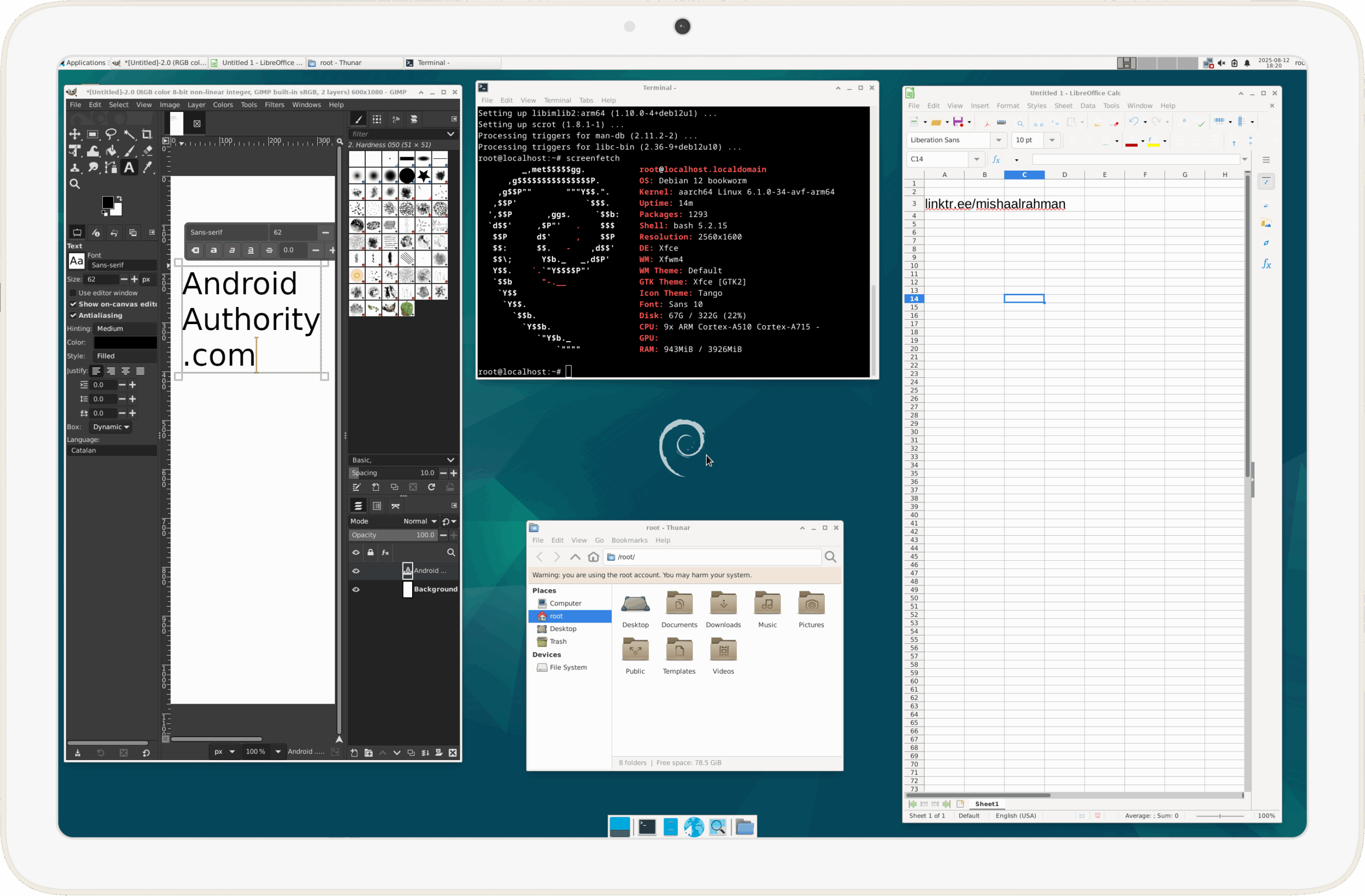 XFCE desktop on a Pixel device via Linux Terminal