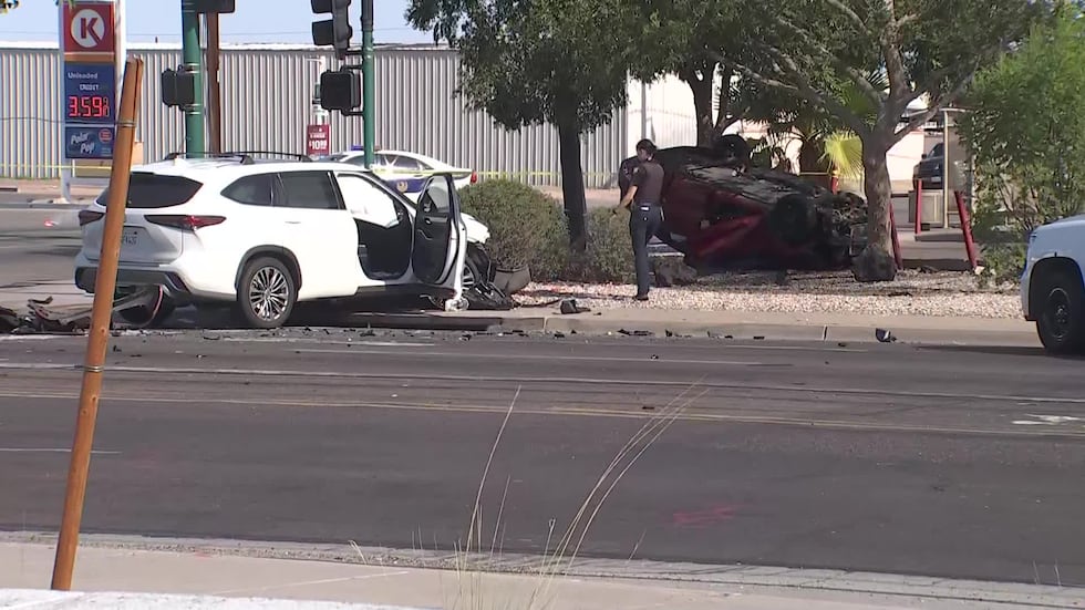 Phoenix police say around 8:30 a.m., two cars collided near 27th Avenue and Buckeye Road.