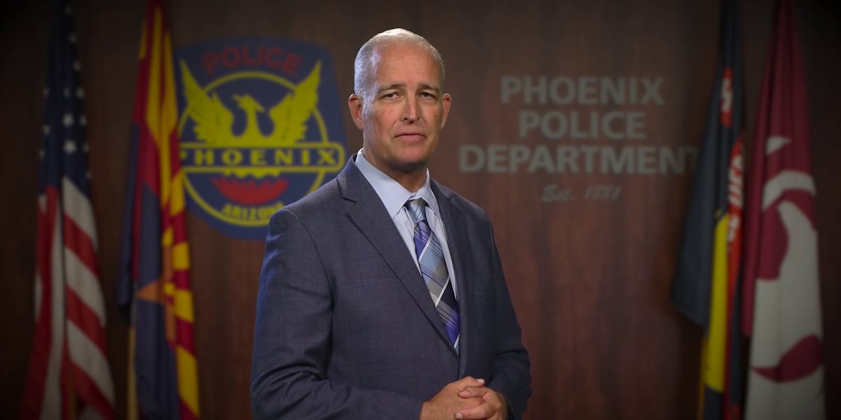 Phoenix Police Chief Matt Giordano holds his first news conference