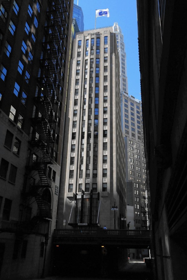 The former Chicago Motor Club Building, center, which was renovated...