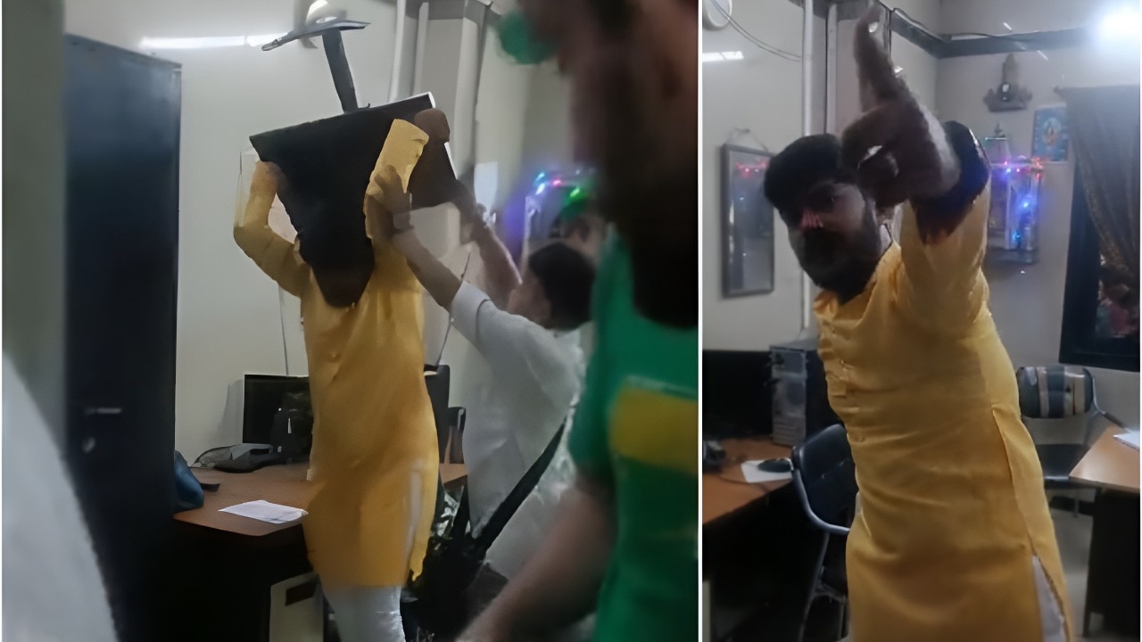 Ticketless passenger destroys computers threatens staff at Borivali station video goes viral