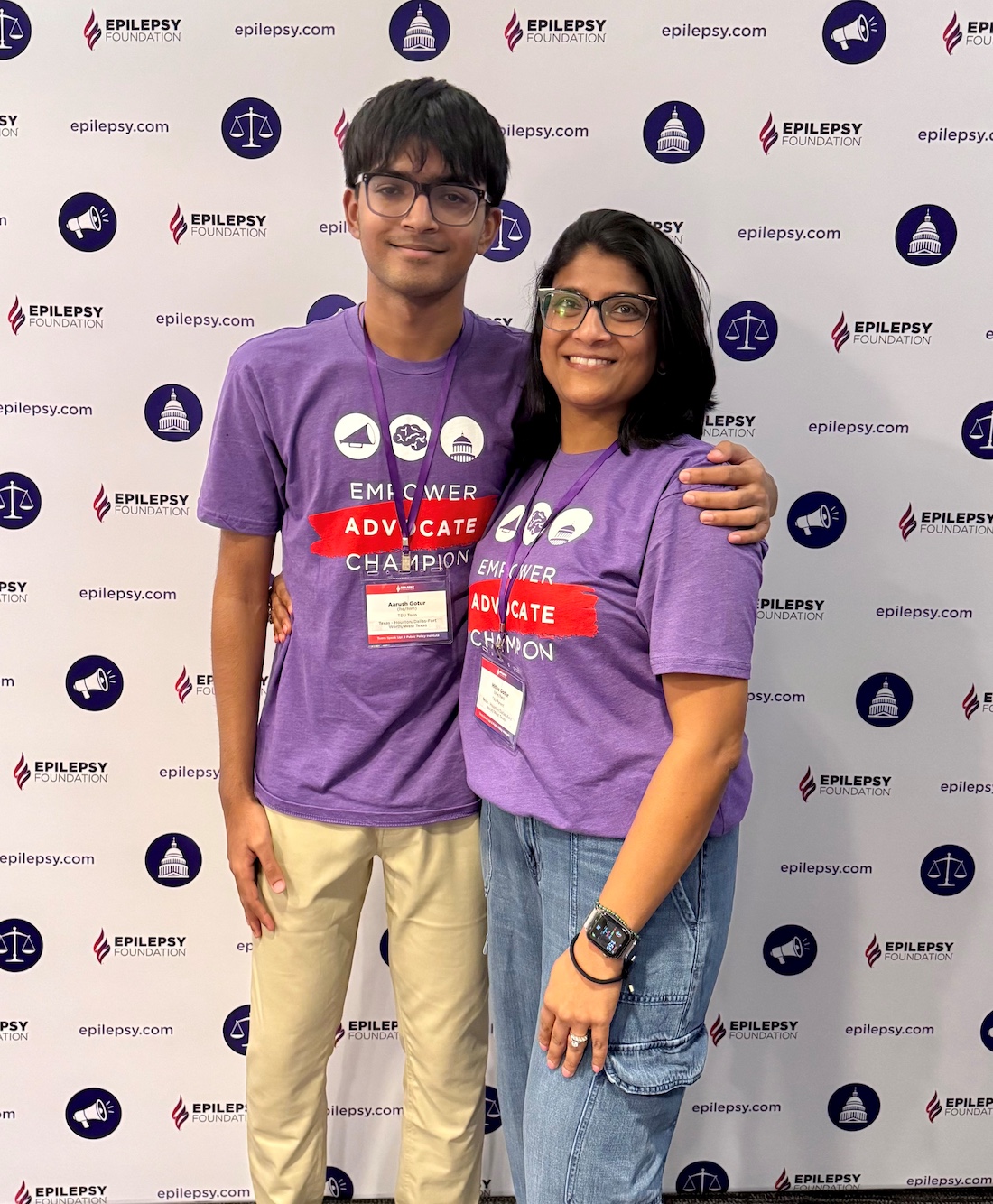 Aarush Gotur with his mother, Hitha Gotur