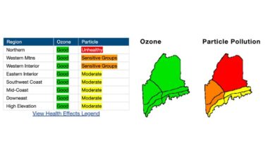 Canadian wildfire smoke pushes Maine air pollution into unhealthy range