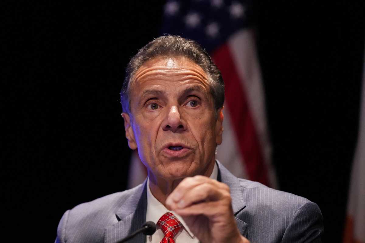 Former governor Andrew Cuomo speaking