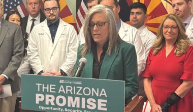 Gov. Katie Hobbs answered questions Wednesday about a 10-year-old Arizona girl who allegedly was ki...
