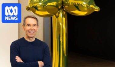 Gifted balloon sculpture by Jeff Koons is unveiled in the National Gallery of Australia