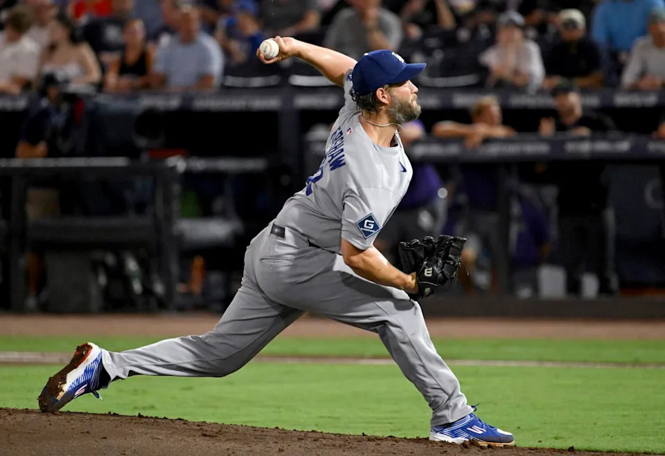 Dodgers pitcher Clayton Kershaw delivers during a 5-0 win over the Tampa Bay Rays on Friday.