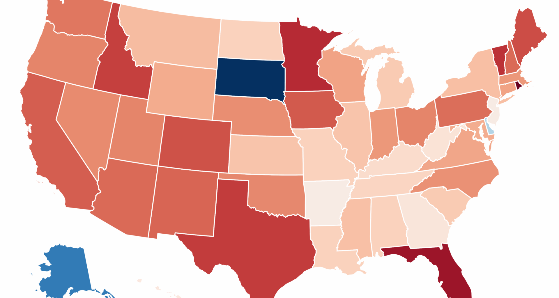 Map Shows States Where Bankruptcies Are Surging