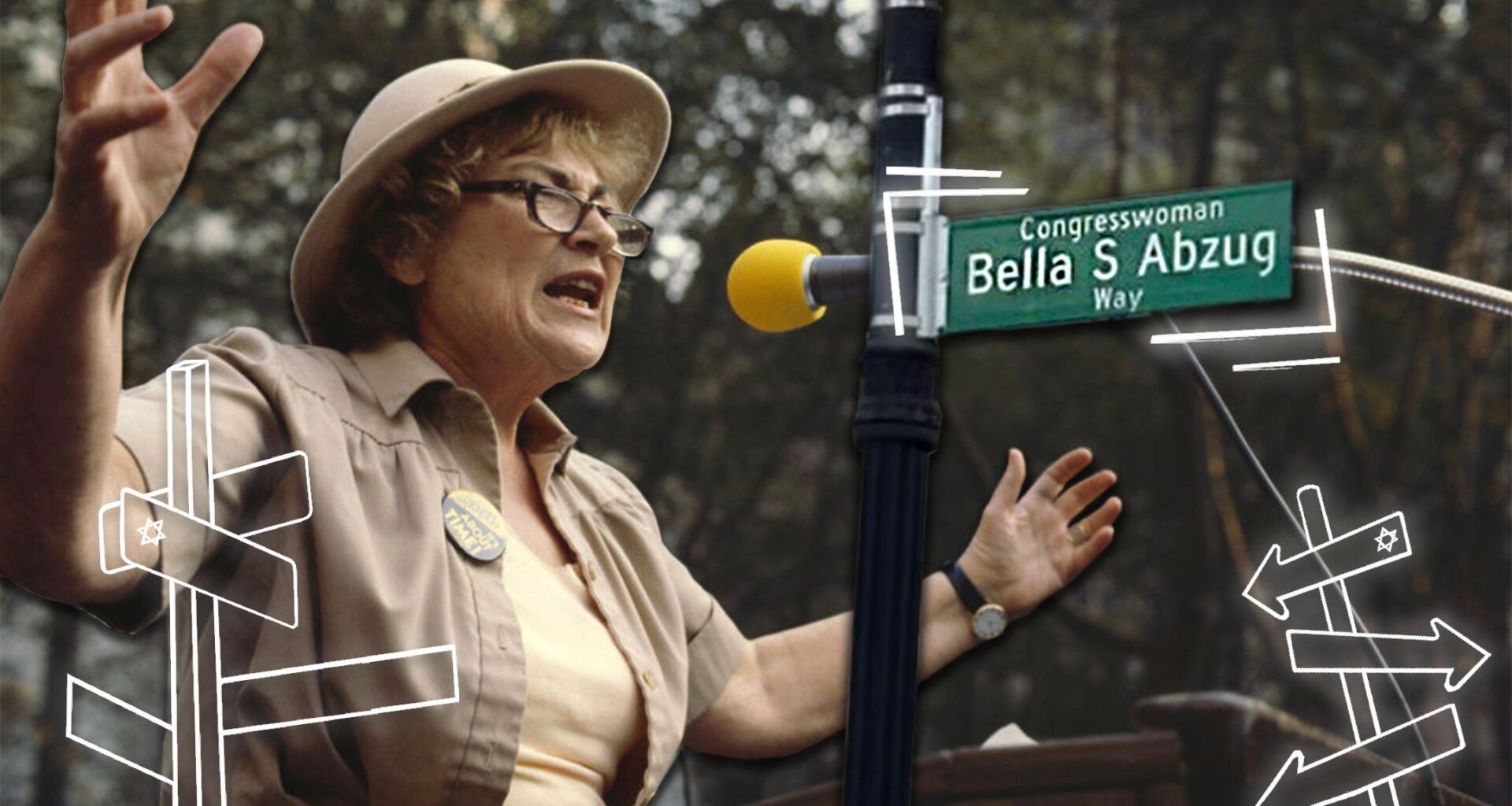 Bella abzug speaking into a microphone