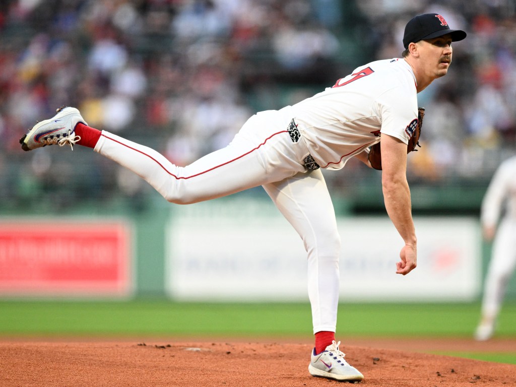 Walker Buehler pitching for the Boston Red Sox.
