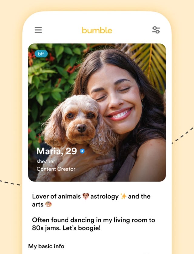 bumble bff screenshot