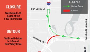 Westbound I-20 to close overnight at I-820 interchange in Fort Worth