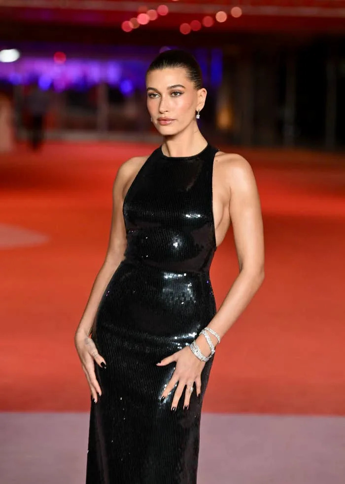 Hailey Bieber on a red carpet