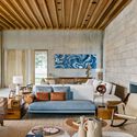 Bosque House / FGMF - Interior Photography, Living Room, Wood, Sofa, Table, Chair
