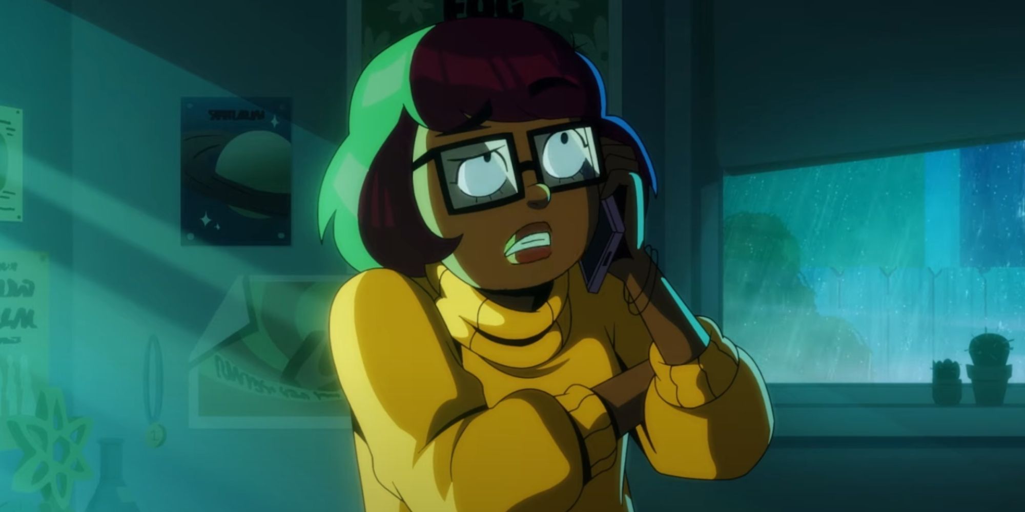 Velma voiced by Mindy Kaling looks panicked 