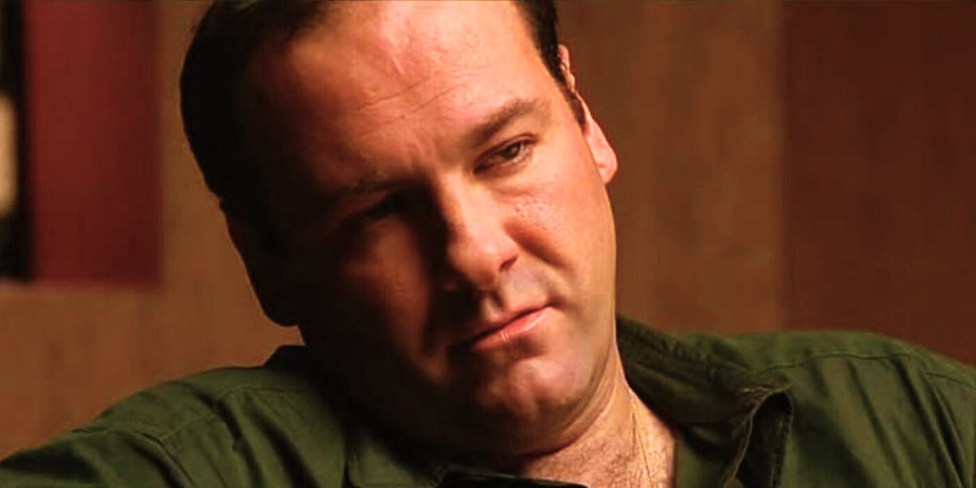 James Gandolfini as Tony Soprano looking at someone off-camera in The Sopranos Pilot.
