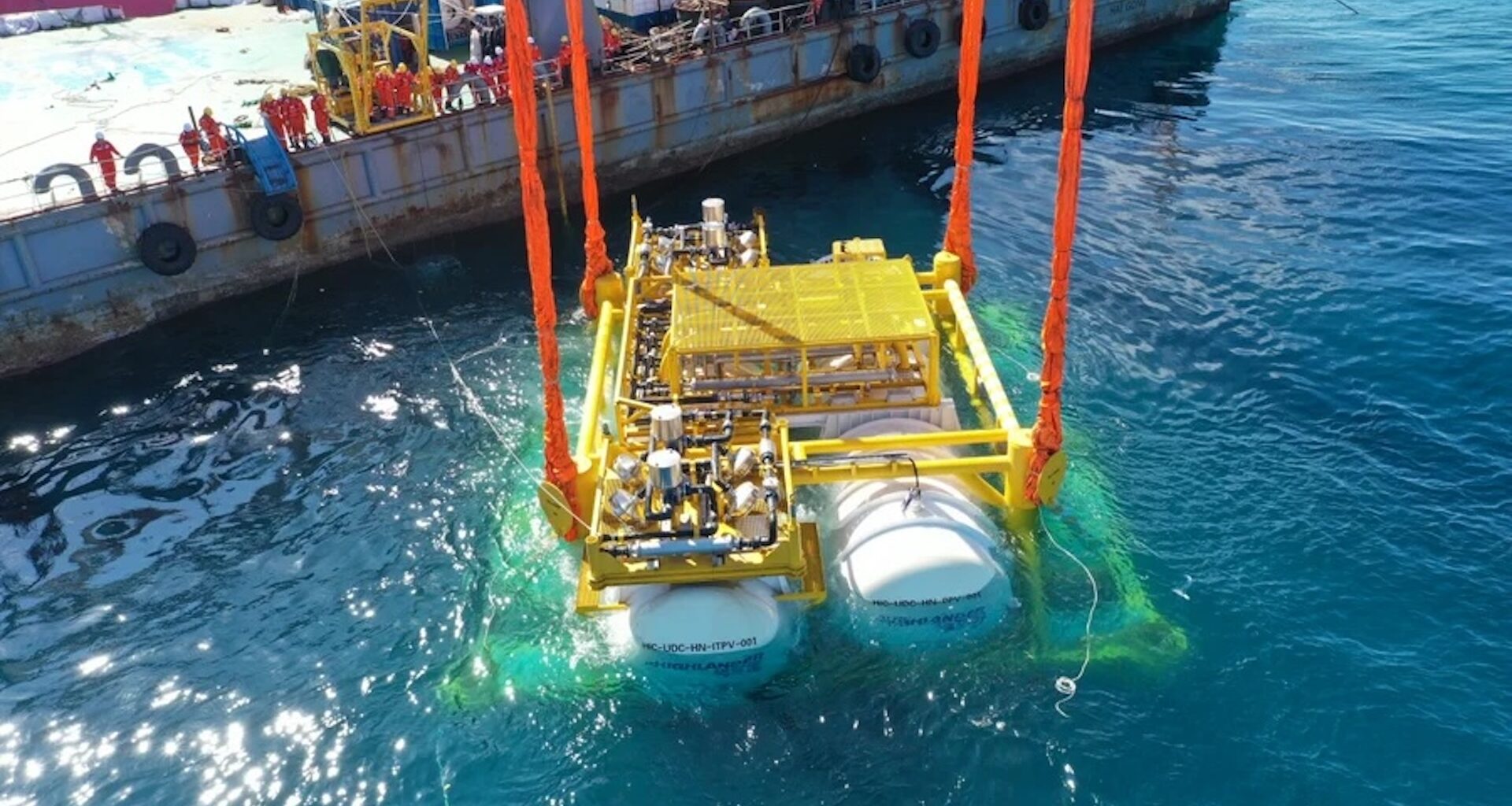 a view of the surface of the underwater data center