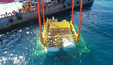 a view of the surface of the underwater data center