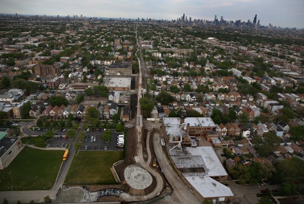 Aerial photos of the The 606 trail in Chicago, May...